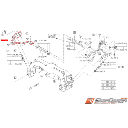 Conduit essence injecteur droit origine WRX 08-11