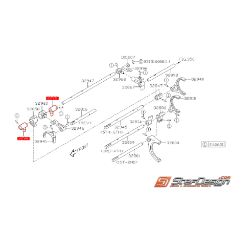 Verrouillage fourchette boite 6 vitesses origine subaru STI