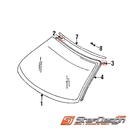 Clips supérieur de pare-brise avant origine subaru GT 99-00