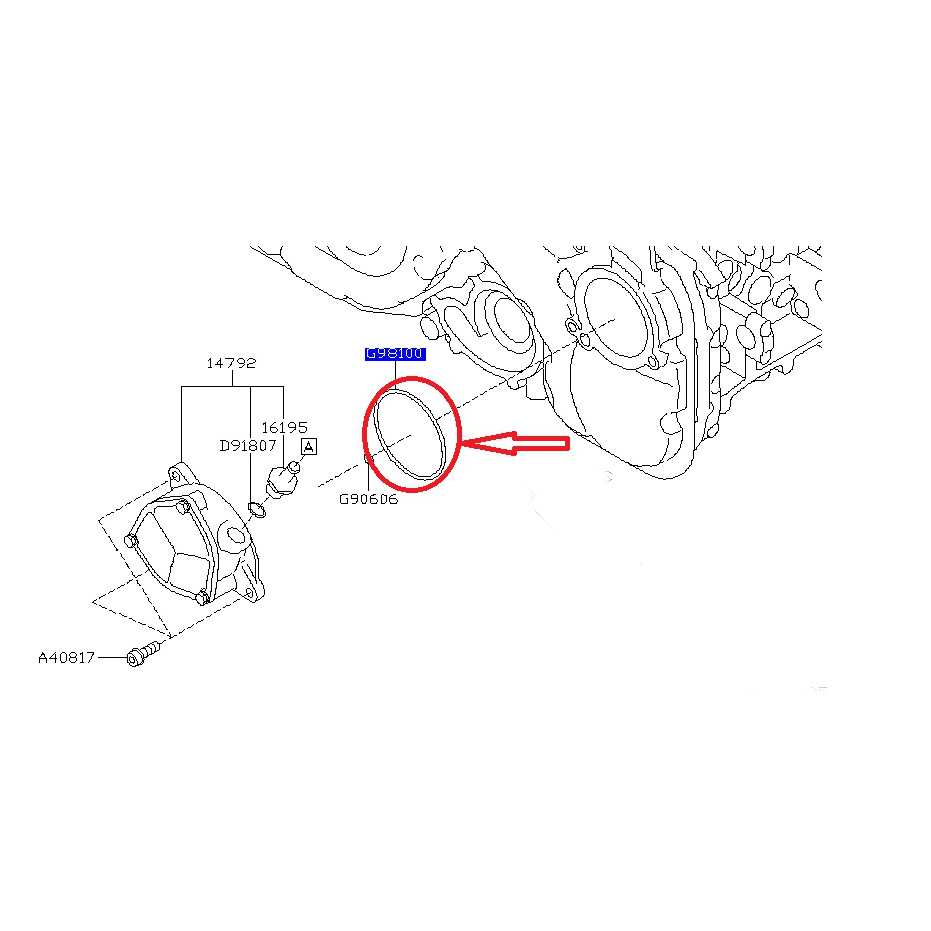 Joint torique pompe à vide Legacy Outback 2.0 Diesel 