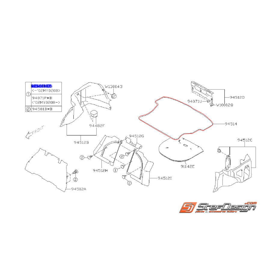 Tapis de coffre WRX 2001