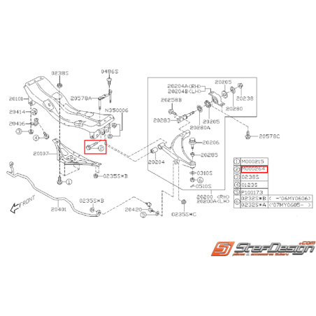 Vis de triangle subaru WRX/STI 04-09