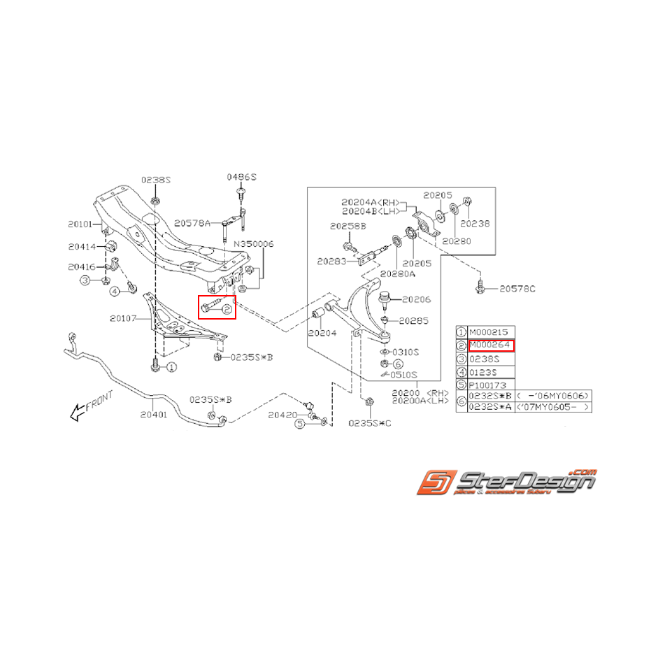 Vis de triangle subaru WRX/STI 04-09