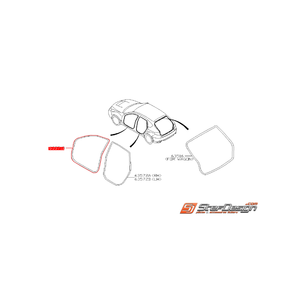 Joint de porte interne de porte avant WRX/STI 08-14