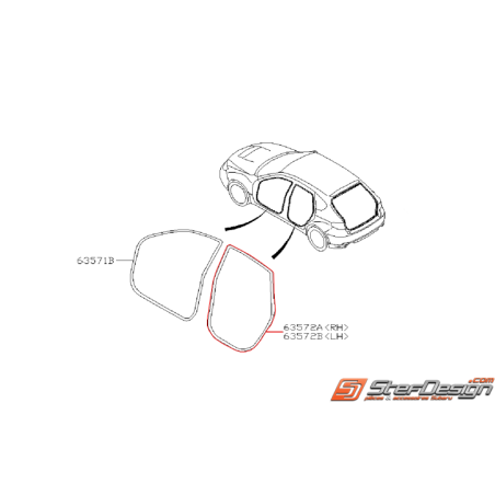 Joint étanchéité intérieur porte arrière subaru WRX/STI 08-14