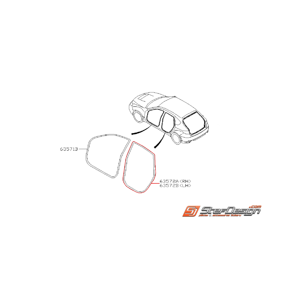 Joint étanchéité intérieur porte arrière subaru WRX/STI 08-14