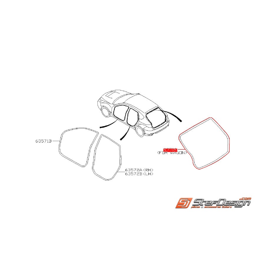 Joint d'étanchéité d'hayon subaru WRX/STI 08-10