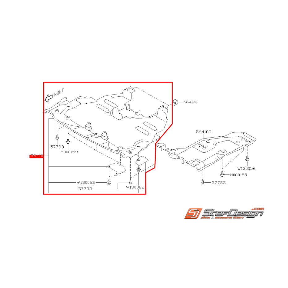 Cache sous-moteur subaru WRX/STI 03-07