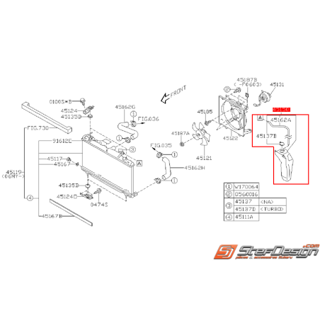 Vase d'expansion subaru WRX/STI 01-07