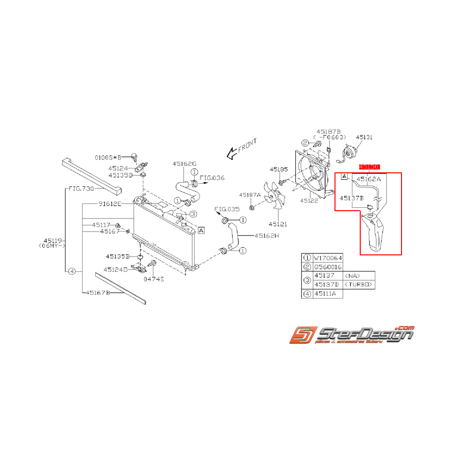 Vase d'expansion subaru WRX/STI 01-07