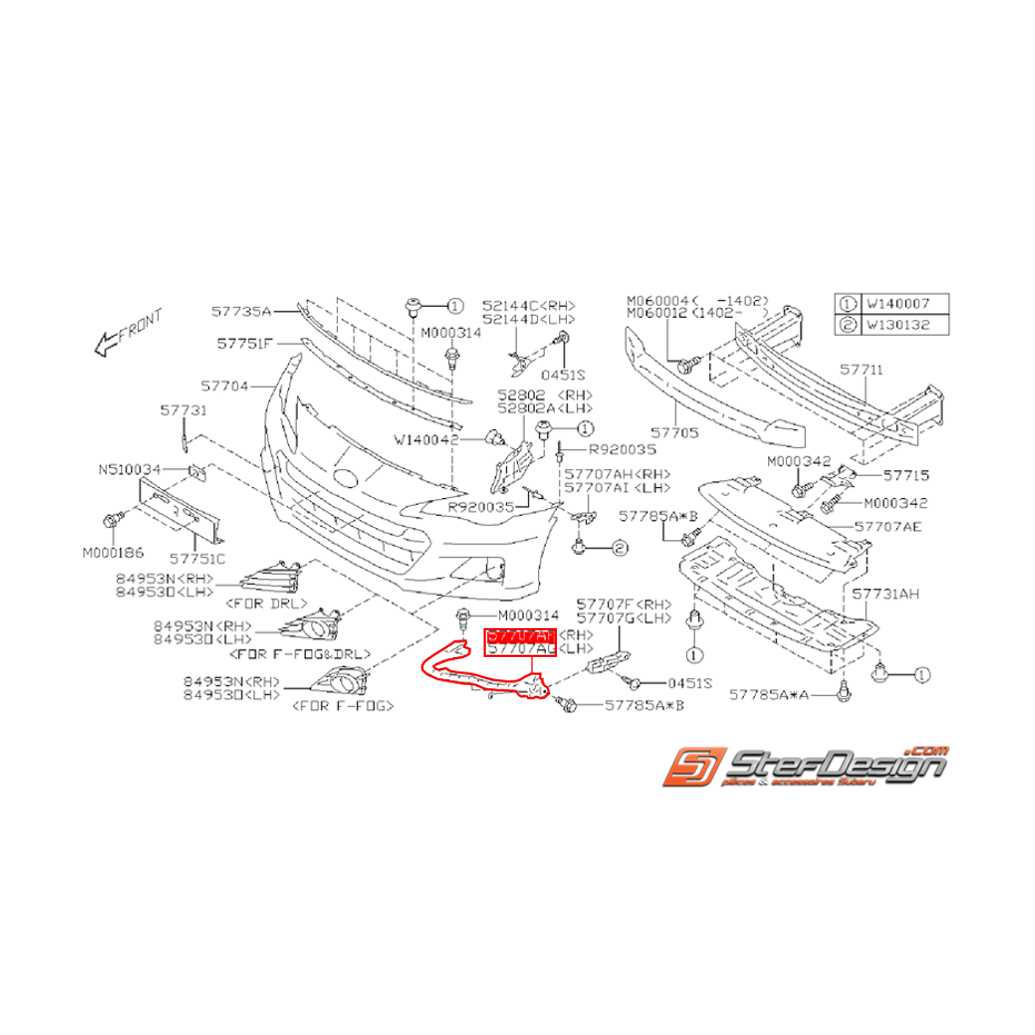 Support coin de pare-choc avant BRZ Support coin de pare-choc avant BRZ