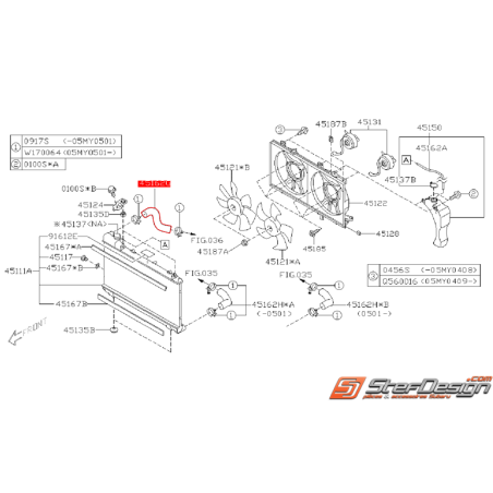 Durite d'eau supérieur subaru OUTBACK 2003