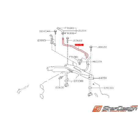 Durite rigide inférieur vase d'expansion SUBARU WRX 01-06