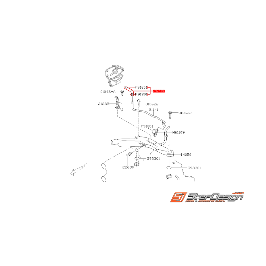 Durite inférieur vase d'expansion SUBARU WRX 01-07 STI 01-14 Durite inférieur vase d'expansion SUBARU WRX 01-07 STI 01-14
