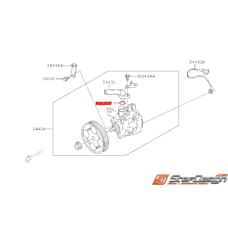 Joint torique connecteur/pompe de direction assistée Subaru WRX/STI 03-14