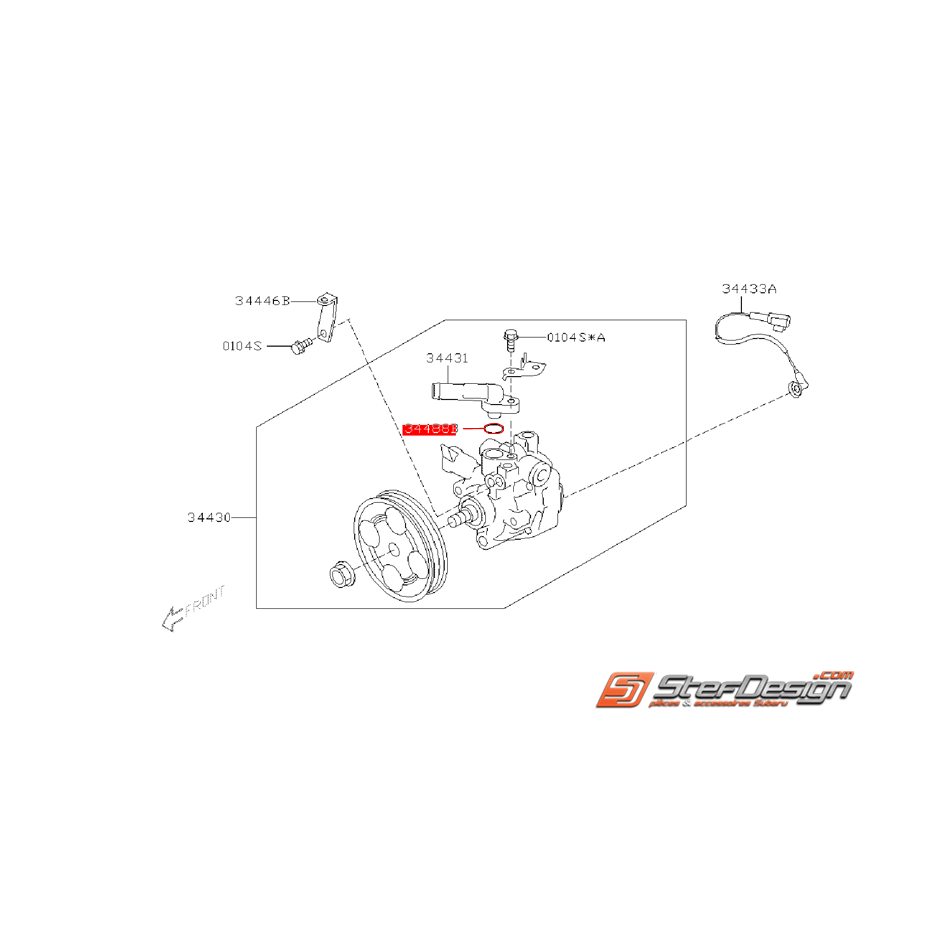 Joint torique connecteur/pompe de direction assistée Subaru WRX/STI 03-14