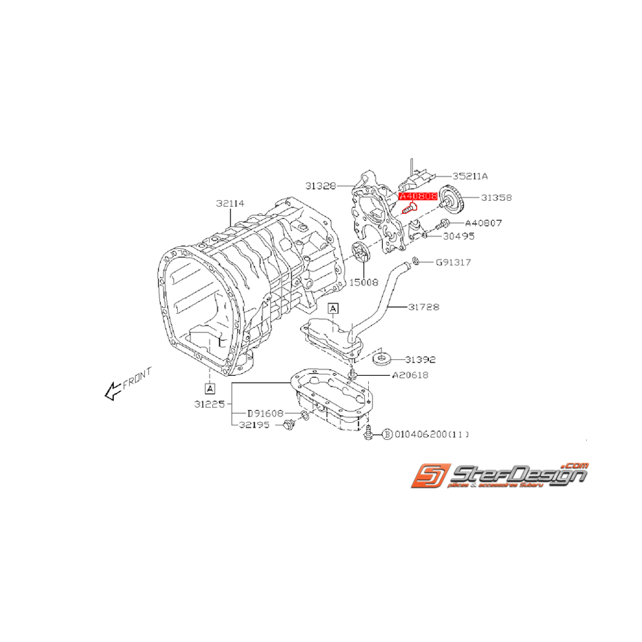 Vis fixation de couvercle de pompe a huile boite 6 vitesses STI 01-07 Vis fixation de couvercle de pompe a huile boite 6 vitesses STI 01-07