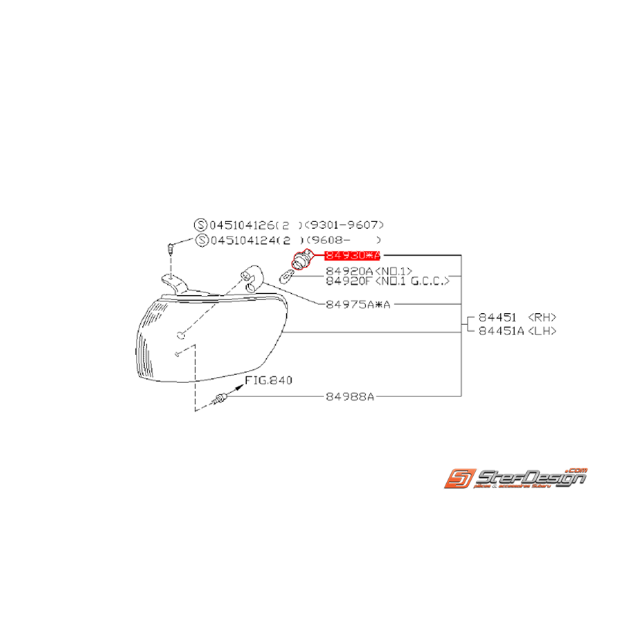Douille veilleuse SUBARU GT 93-00