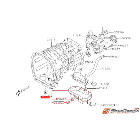 Carter d'huile boite 6 vitesses subaru STI 01-07