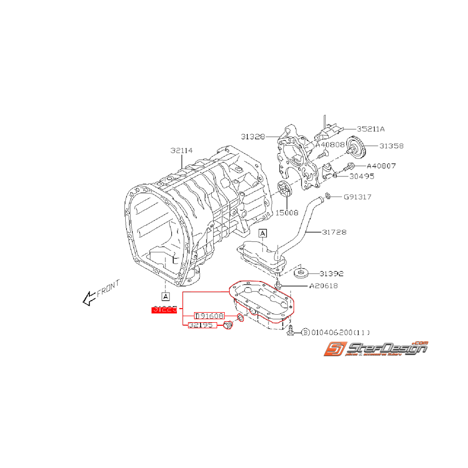 Carter d'huile boite 6 vitesses subaru STI 01-07