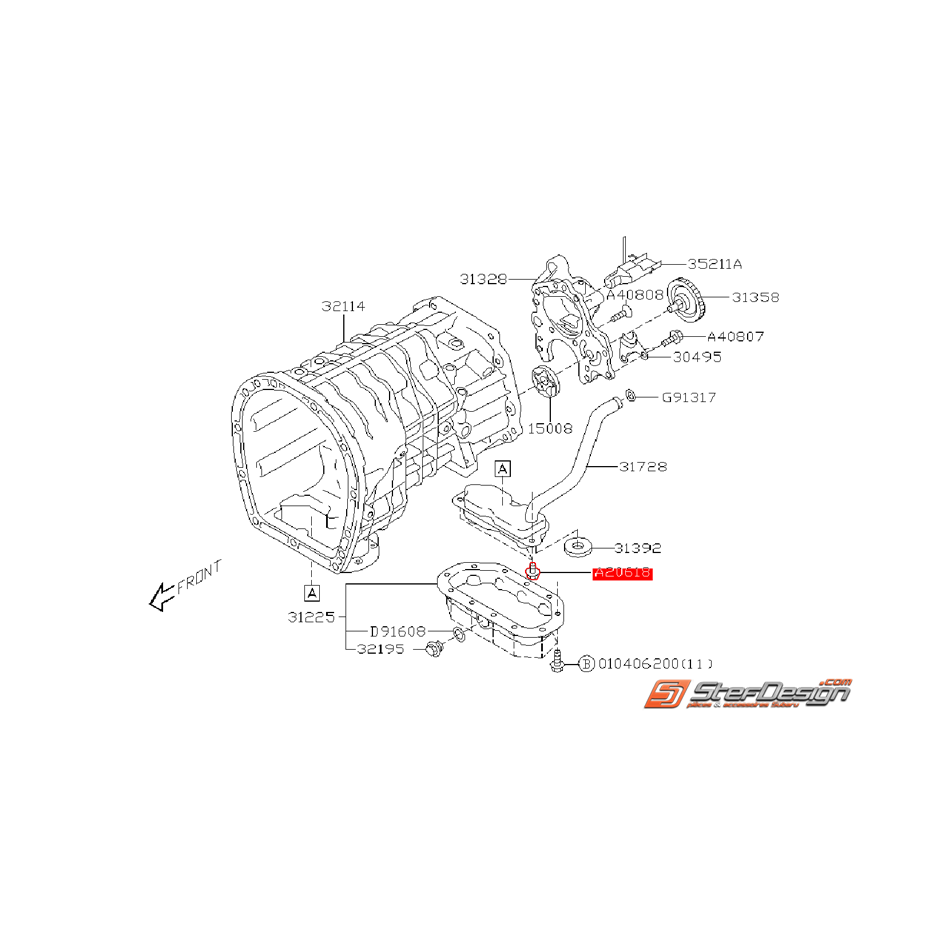 Vis de fixation crépine d'huile boite 6 vitesses STI 01-07