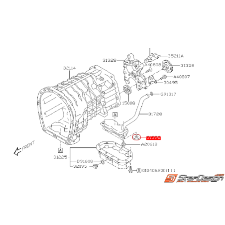 Aimant conduit de crépine boite 6 vitesses STI 01-07