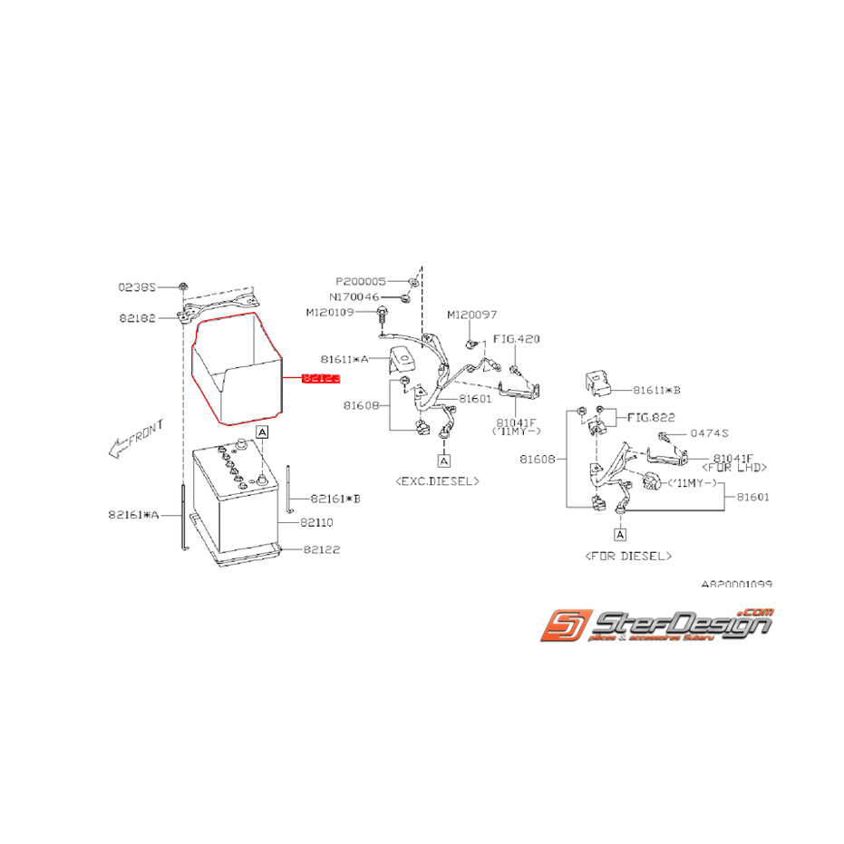 Chaussette isolante batterie WRX/STI 06-14 Chaussette isolante batterie WRX/STI 06-14