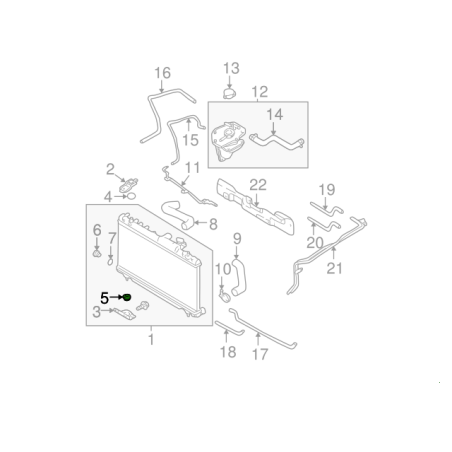 Silent bloc inférieur radiateur WRX/STI 01-07