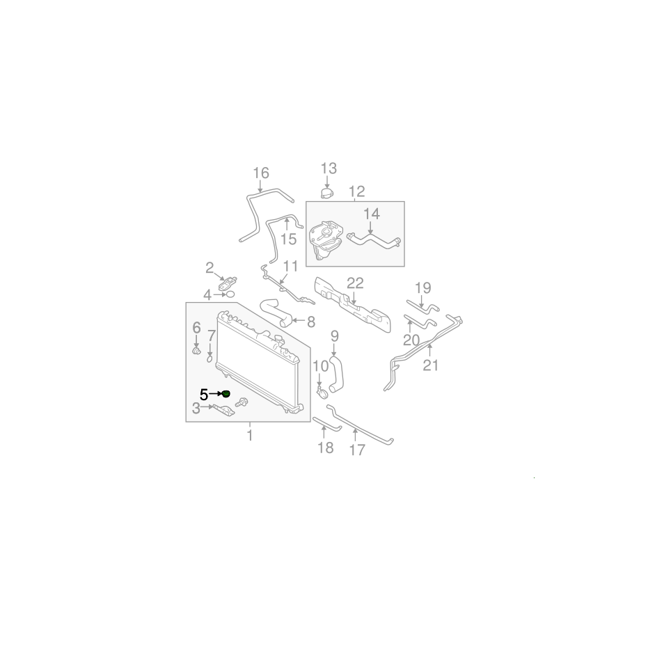 Silent bloc inférieur radiateur WRX/STI 01-07 Silent bloc inférieur radiateur WRX/STI 01-07