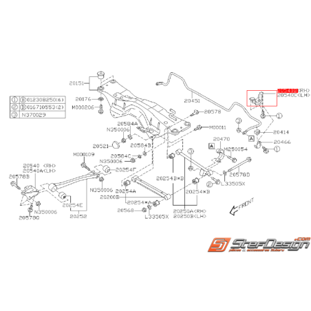 Support de barre stabilisatrice WRX/STI 03-07