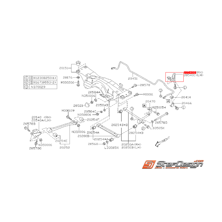 Support de barre stabilisatrice WRX/STI 03-07