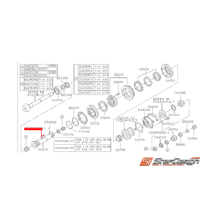 Grosse clavette d'axe arbre secondaire GT 99-00