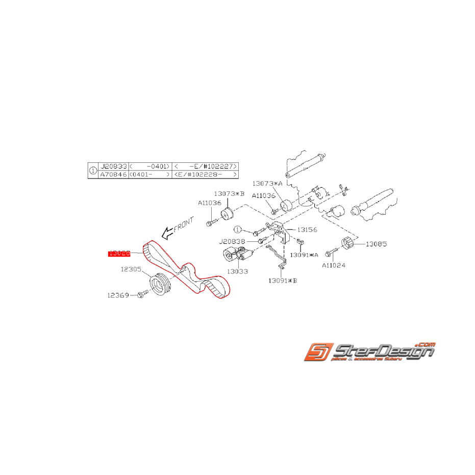 Courroie de distribution origine subaru LEGACY 04-08