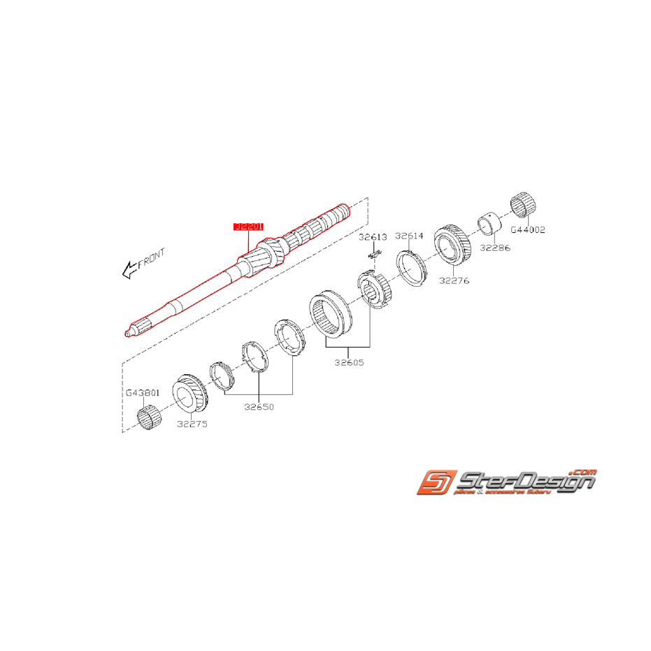 Arbre primaire origine SUBARU STI 06-14