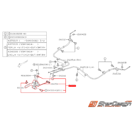 Levier de frein a main complet STI 03-04