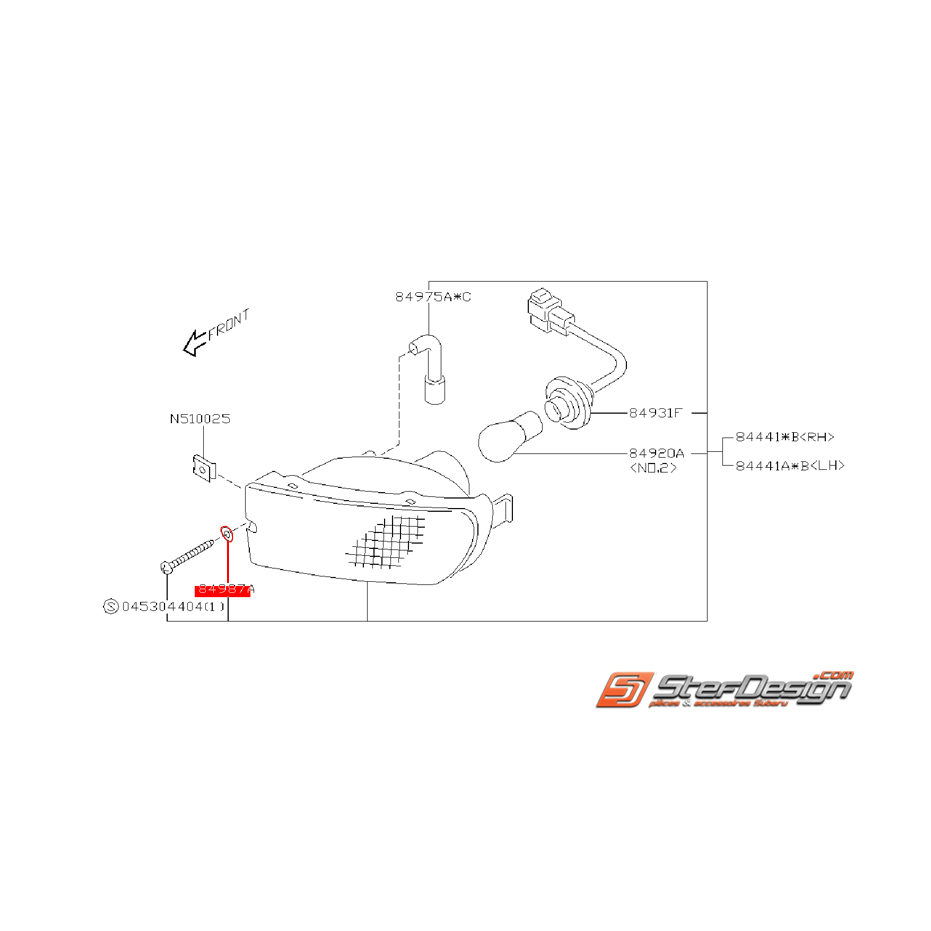 Rondelle fixation avant clignotant GT 99-00