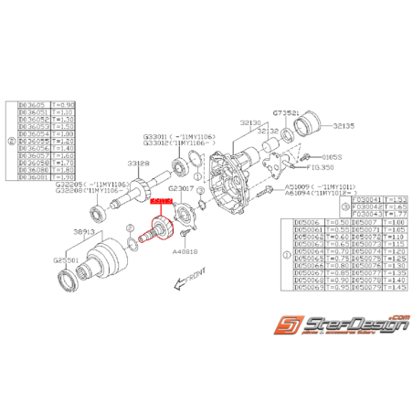 Pignon de renvoie (constante) boite 5 Subaru 2.0 RS 2007