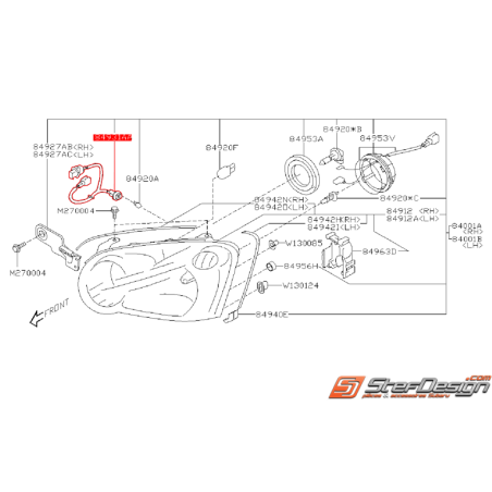 Douille complète clignotant phare avant WRX/STI 03-05