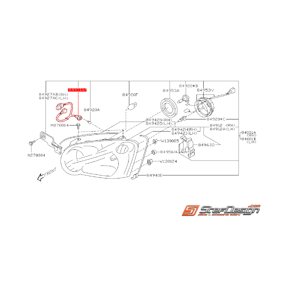 Douille complète clignotant phare avant WRX/STI 03-05