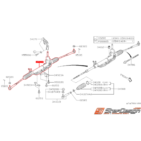 Crémaillère de direction complète WRX 05-07