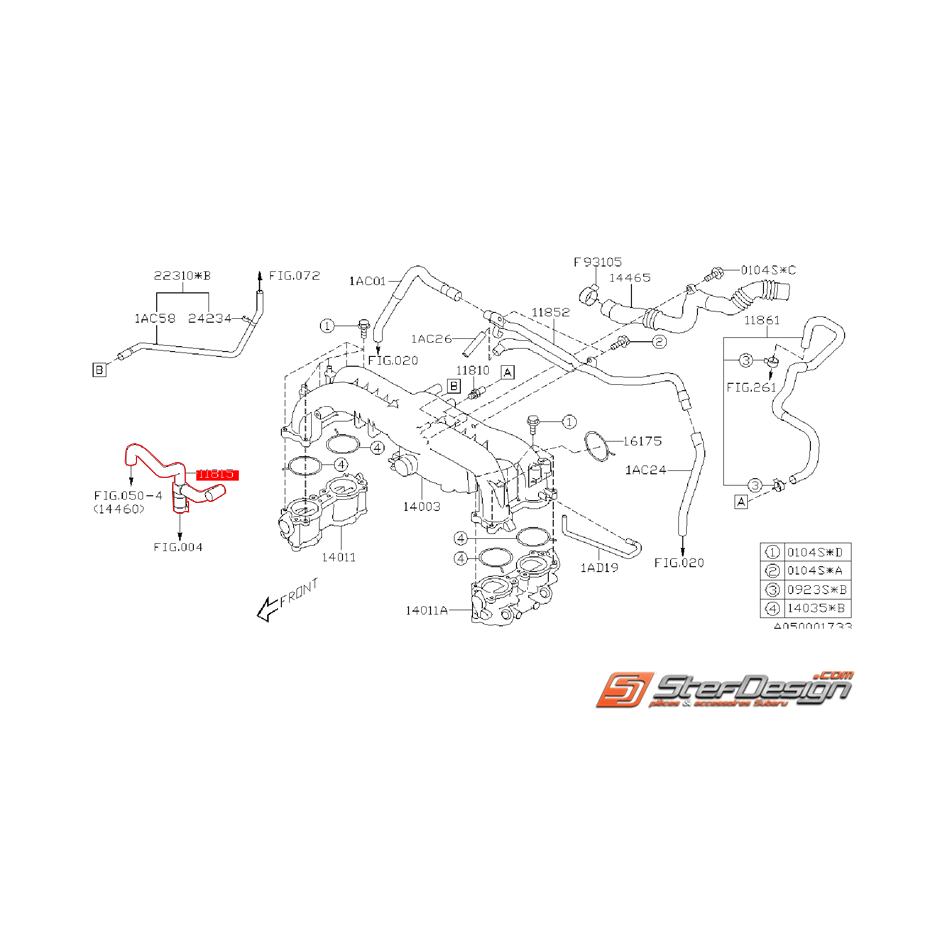 Durite PCV collecteur d'admission WRX 08-10 Durite PCV collecteur d'admission WRX 08-10