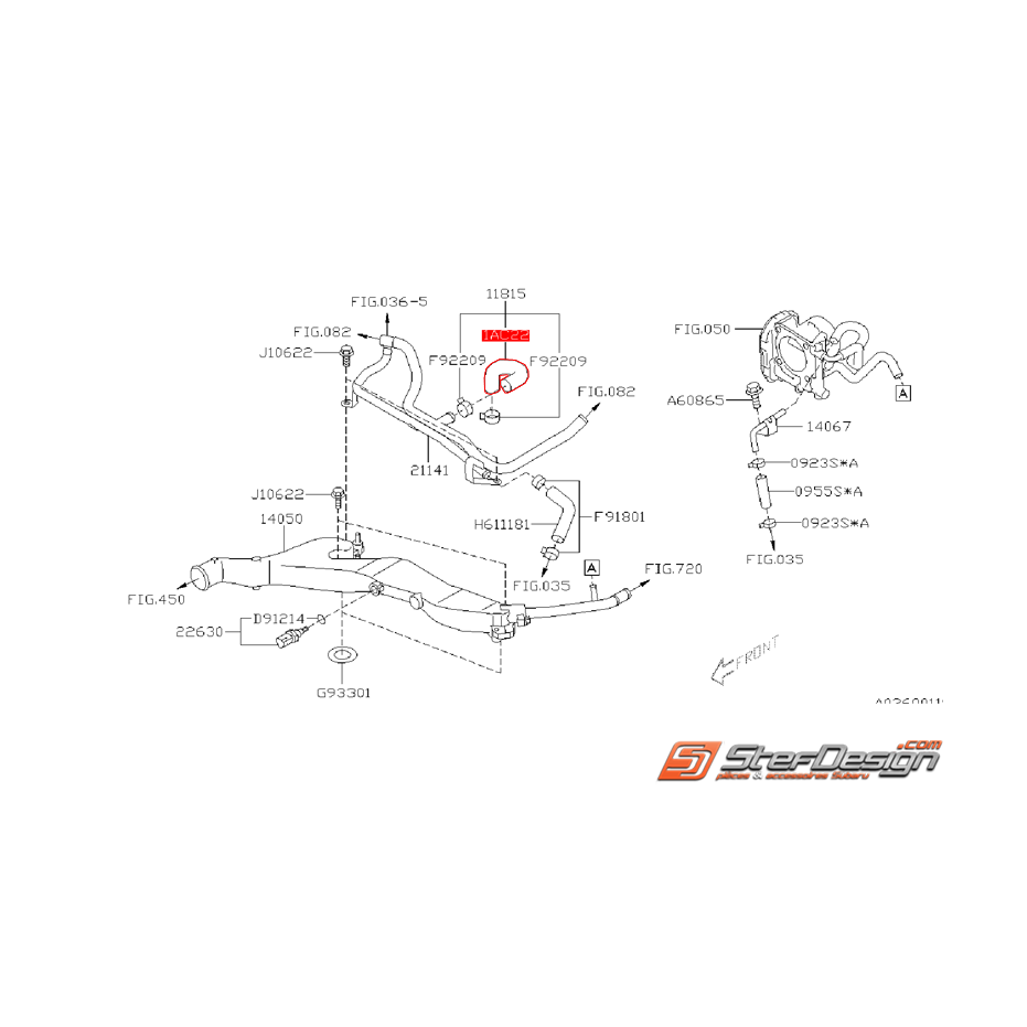 Durite dépression pour subaru WRX 08-10 Durite dépression pour subaru WRX 08-10