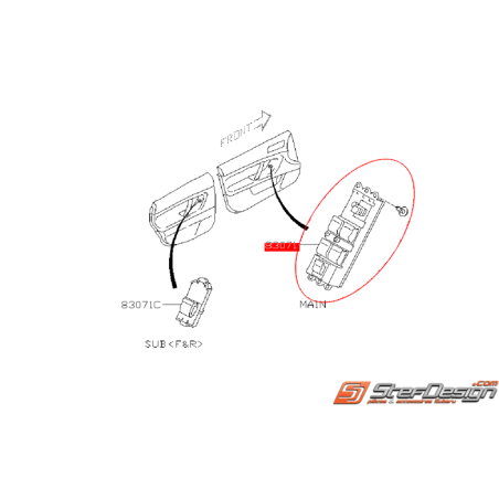 Bouton lèvre-vitre côté conducteur SUBARU Legacy 2003