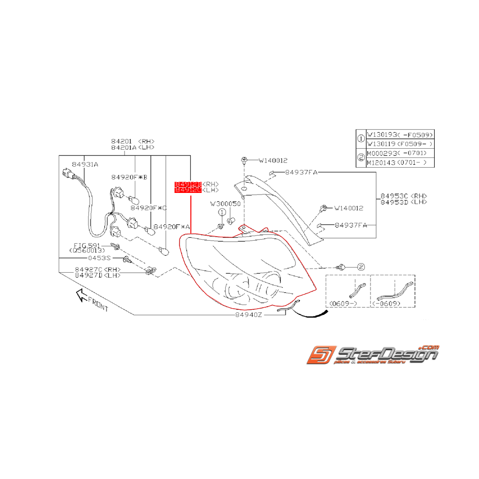 Feu arrière break origine subaru WRX 06-07