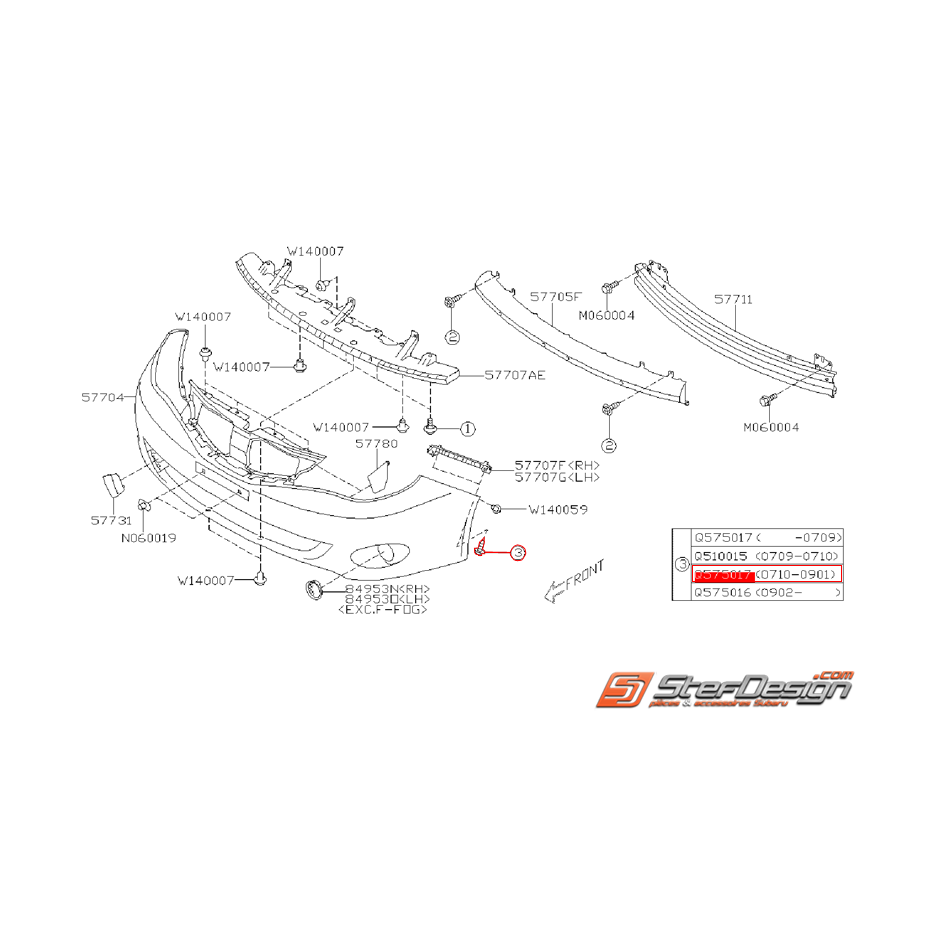 Vis pare choc arrière et avant STI 10-14 WRX 08 au 01/09  Vis pare choc arrière et avant STI 10-14 WRX 08 au 01/09