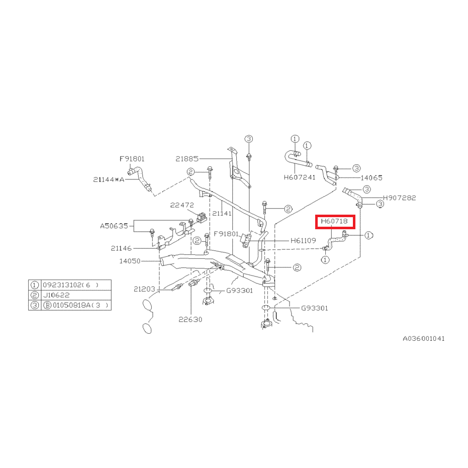 Durite actuateur de ralenti subaru GT 97-98 Durite actuateur de ralenti subaru GT 97-98