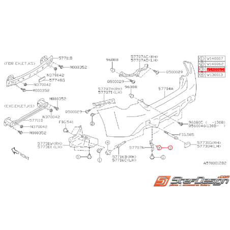 Clips passage de roue et pare choc arrière BRZ