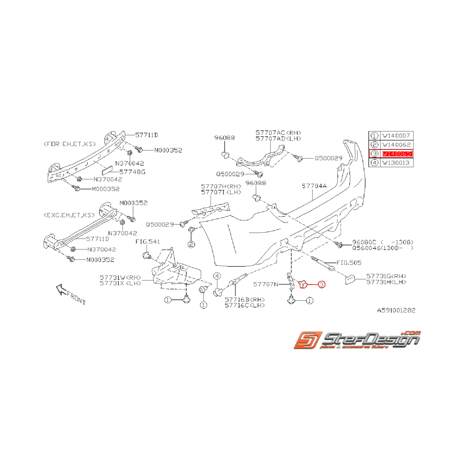 Clips passage de roue et pare choc arrière BRZ