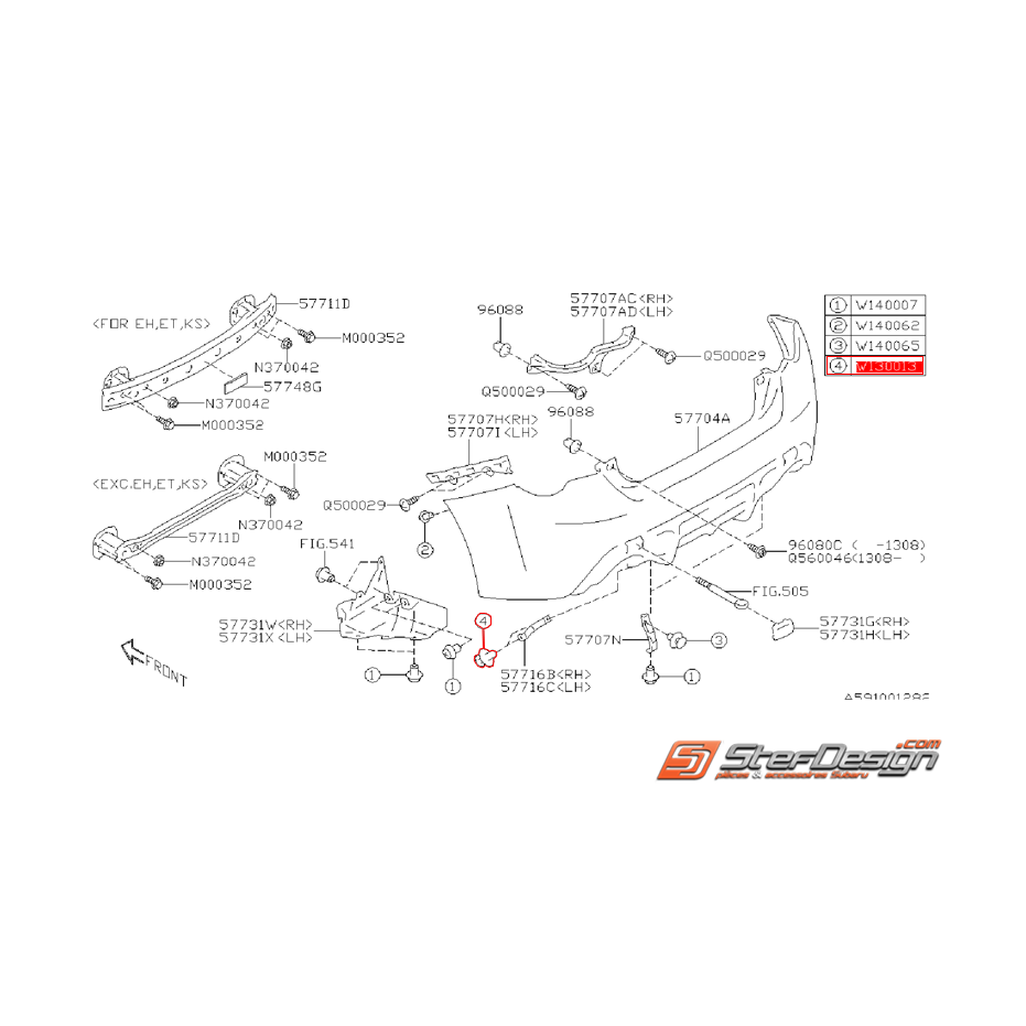 Clips de calandre WRX/STI 06-10 et pare choc arrière BRZ