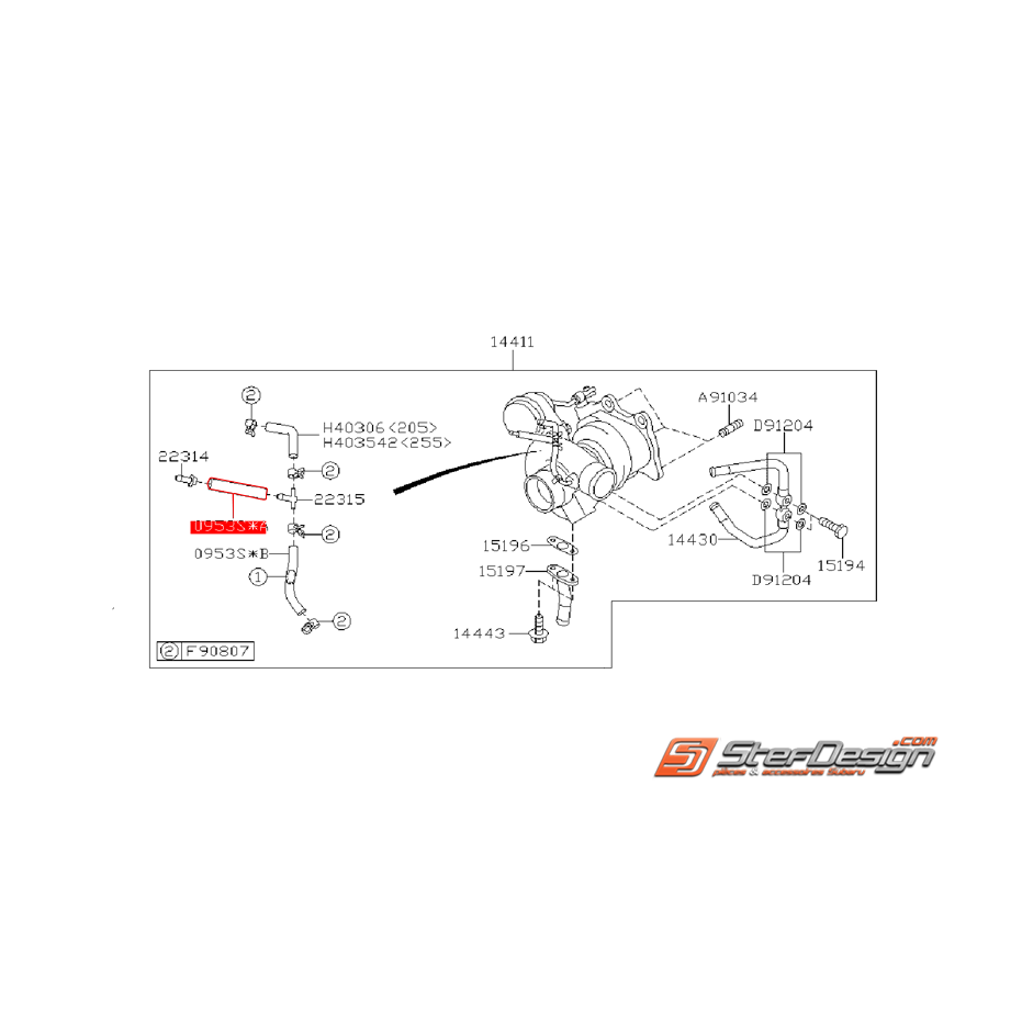 Durite d'air de turbo SUBARU WRX 01-05